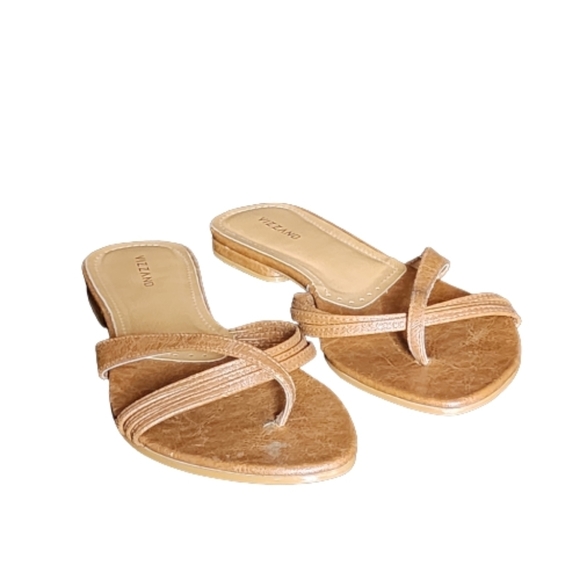 Vizzano slide flat sandal color brown size 9 - Picture 2 of 5